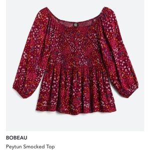 Smocked Waist Printed Top